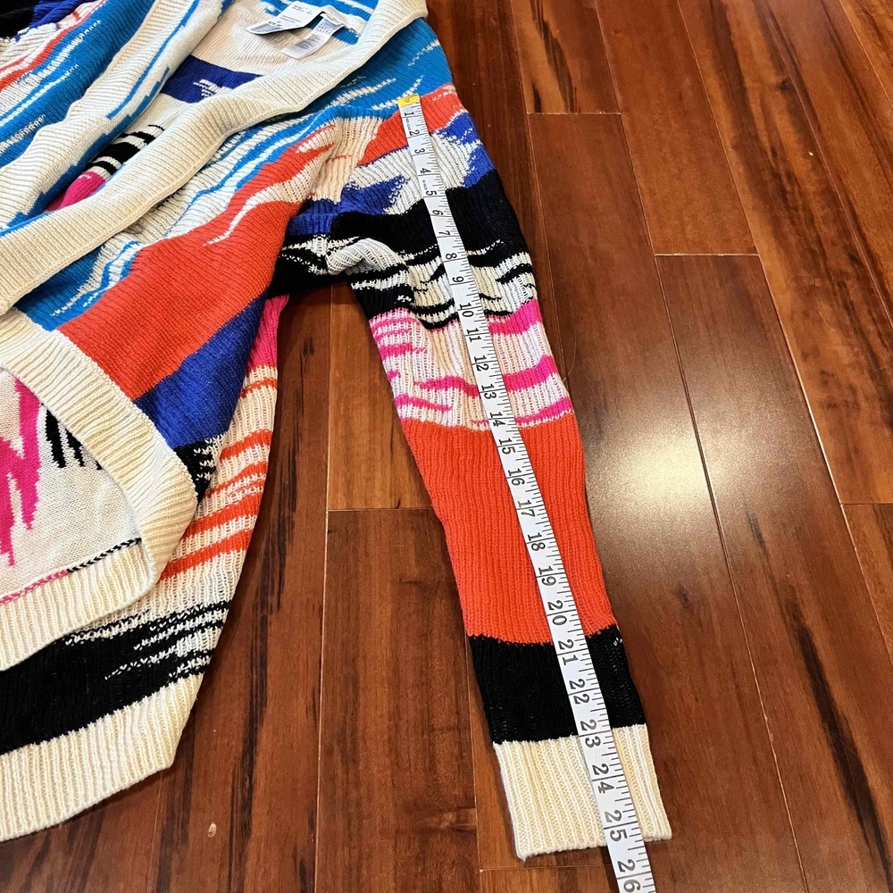 New NWT Forever 21 Multicolor Sweater Knit Shawl Cardigan Aztec Print Plus SZ XL - Picture 7 of 7